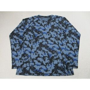 Outdoor Research Shirt Womens Large Blue Camo Alpine Onset Crew Wool Blend